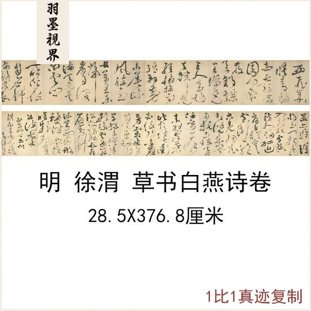 明徐渭草书白燕诗卷绍兴古代书法