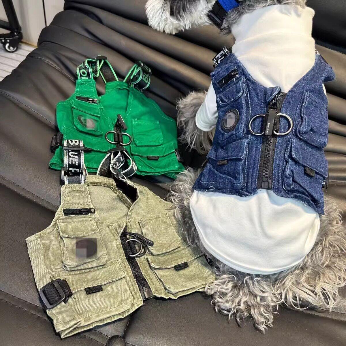 狗狗战术马甲衣服春秋款法斗雪纳瑞比熊泰迪柴犬西高地宠物潮工装
