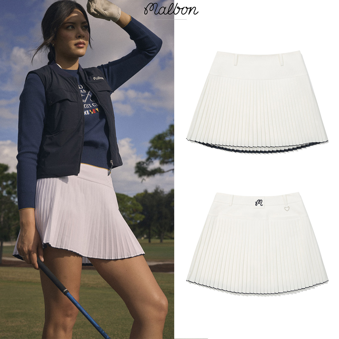 韩国MALBON高尔夫裙子26春夏运动休闲速干半身裙防走光百褶裙短裙,运动/瑜伽/健身/球迷用品,高尔夫裙,淘宝优惠券,粉丝福利购,淘宝优惠卷