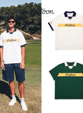 25夏季韩国MALBON高尔夫服装男士POLO衫运动百搭高弹透气短袖T恤