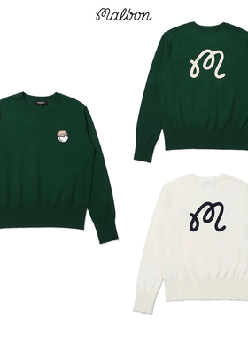 2025秋冬季韩国MALBON高尔夫服装女款运动修身保暖圆领长袖针织衫