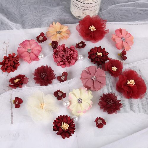 花朵材料包 绢花假花 手工制作材料 汉服头饰辅料痛包派件