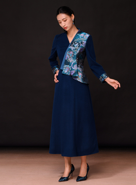 新中式国风新款气质 灵鹿拂云连衣裙954237546