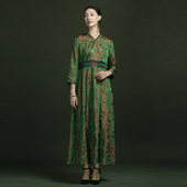 国风新款 桑蚕丝高定女装 长裙气质长袖 吉祥衣家新中式 连衣裙春秋款