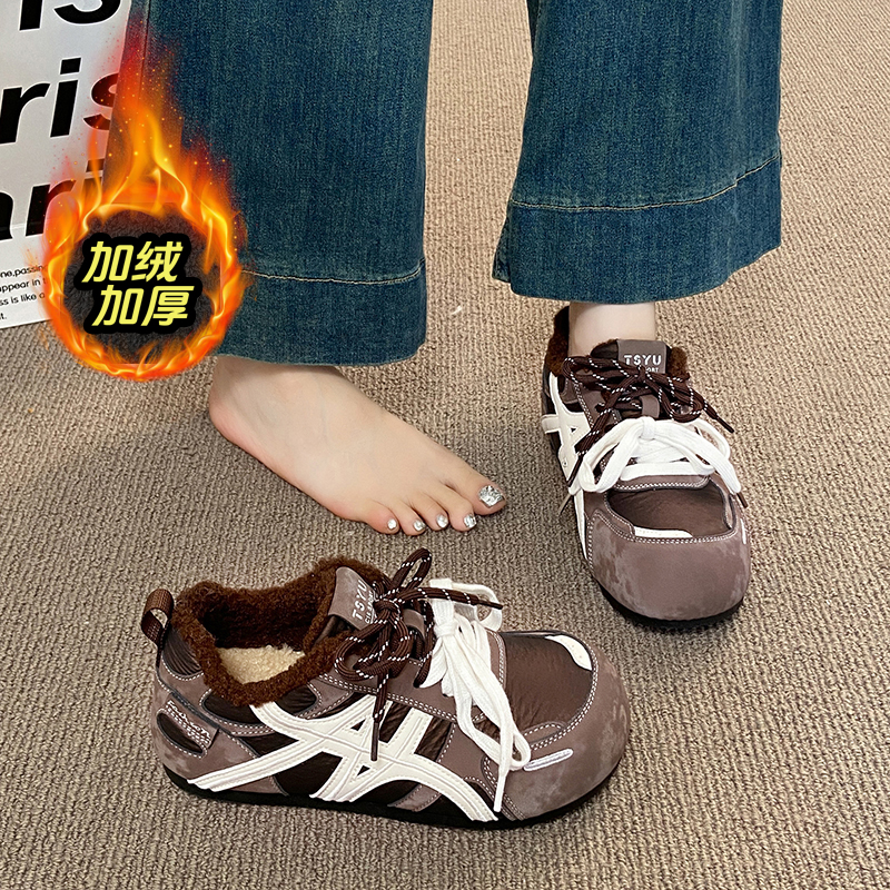 赵露思同款加绒加厚德训鞋女