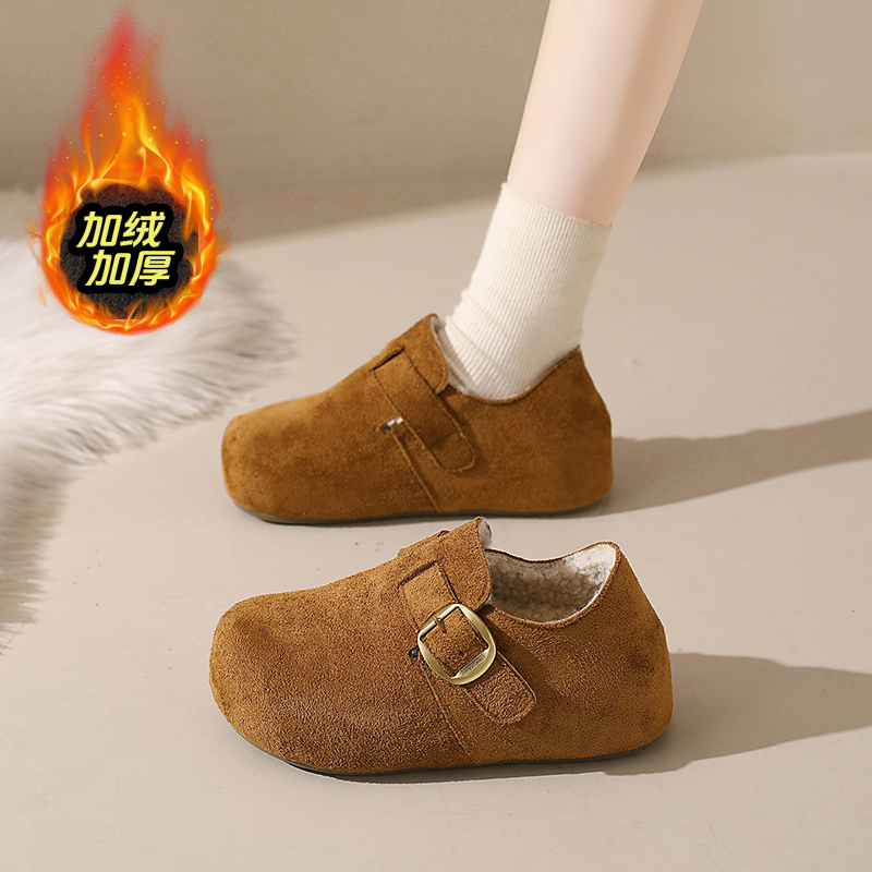 白鹿同款加绒内增高勃肯鞋女