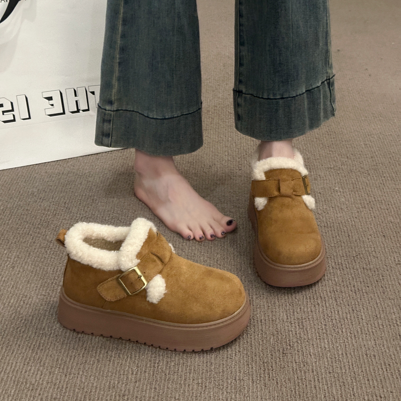 白鹿同款高帮加绒勃肯鞋女