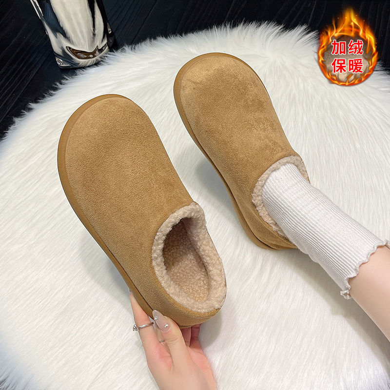 白鹿同款小土豆加绒勃肯鞋女