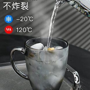 家用待客杯子高级感钢化玻璃杯喝开水耐高温玻璃茶杯 防摔水杯套装