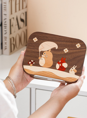 龙猫平板电脑支架ipad手机支架可爱可折叠旋转办公室儿童学习机架