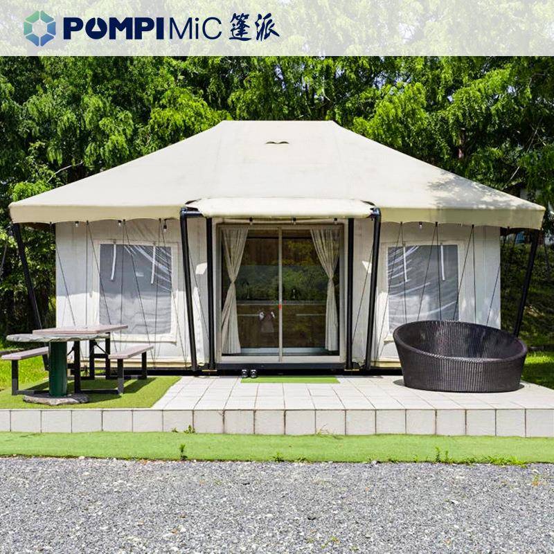 休闲亲子度假民宿帐篷乡村营地农家乐四角形帆布帐篷规划设计