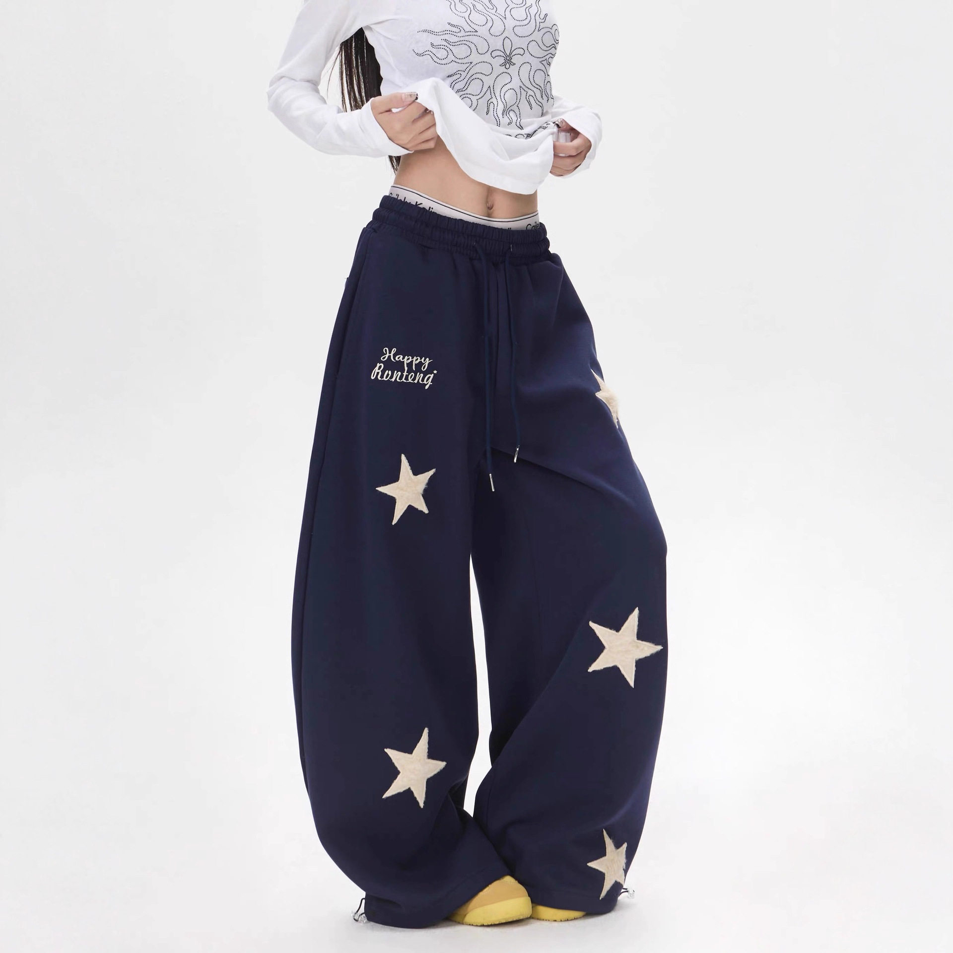womenclothes复古星星刺