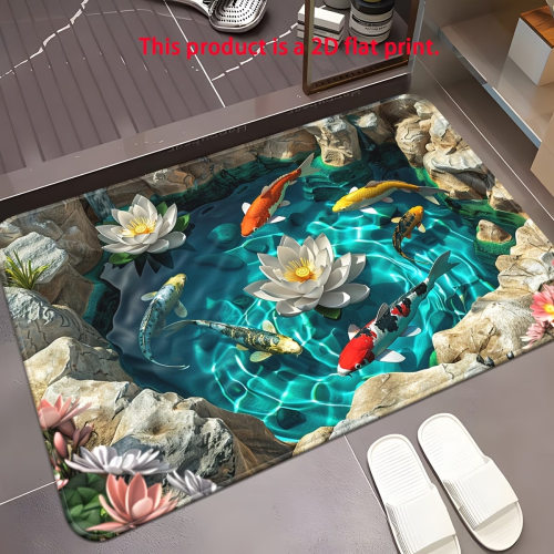 跨境temu3D锦鲤硅藻泥地