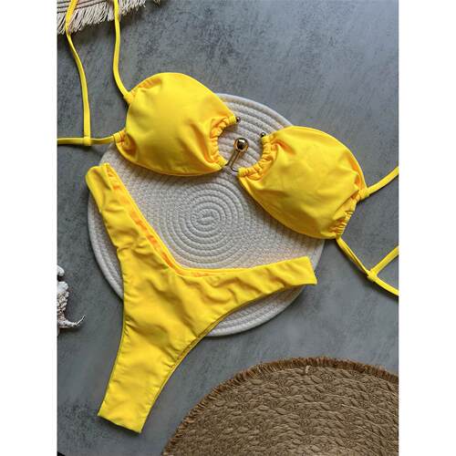 womenclothes黄色金属辅