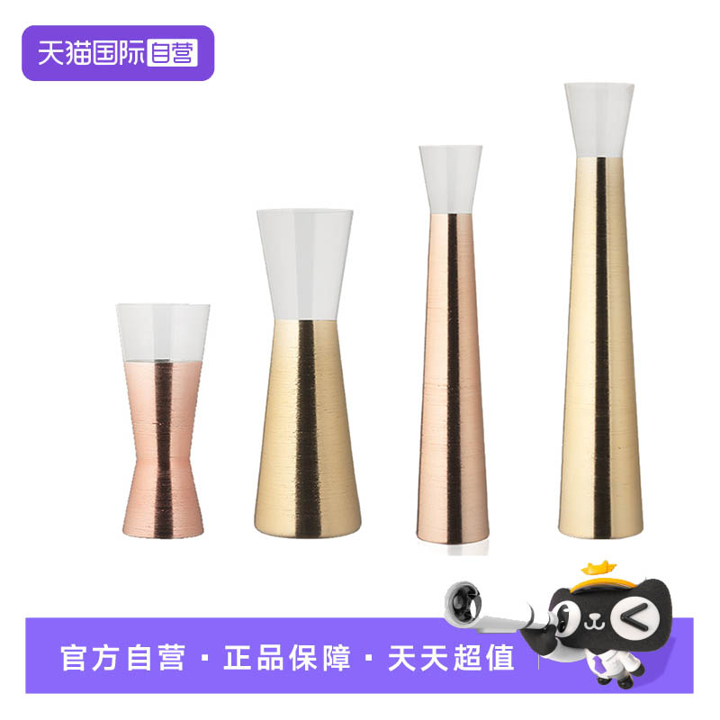 【自营】ivv意大利进口玻璃金色花瓶桌面玄关摆件客厅落地花瓶