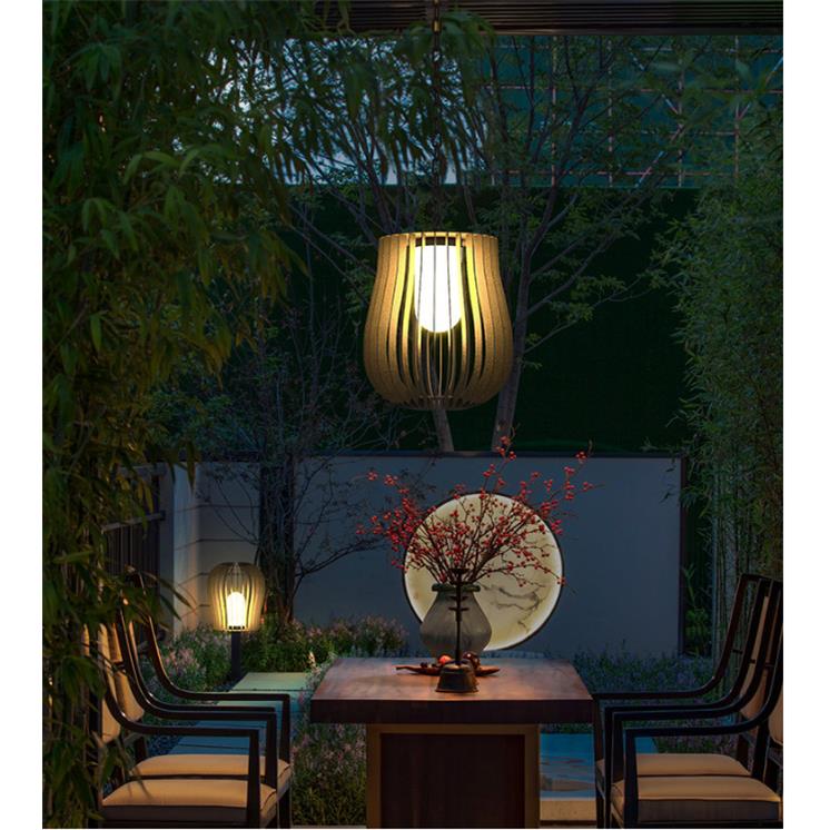 新中式门厅吊灯户外灯防水庭院景观灯不锈钢草坪灯柱头灯别墅吊灯