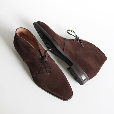 雅生AXEN手工固特异英国cfs repello深棕翻毛皮男士chukka沙漠靴