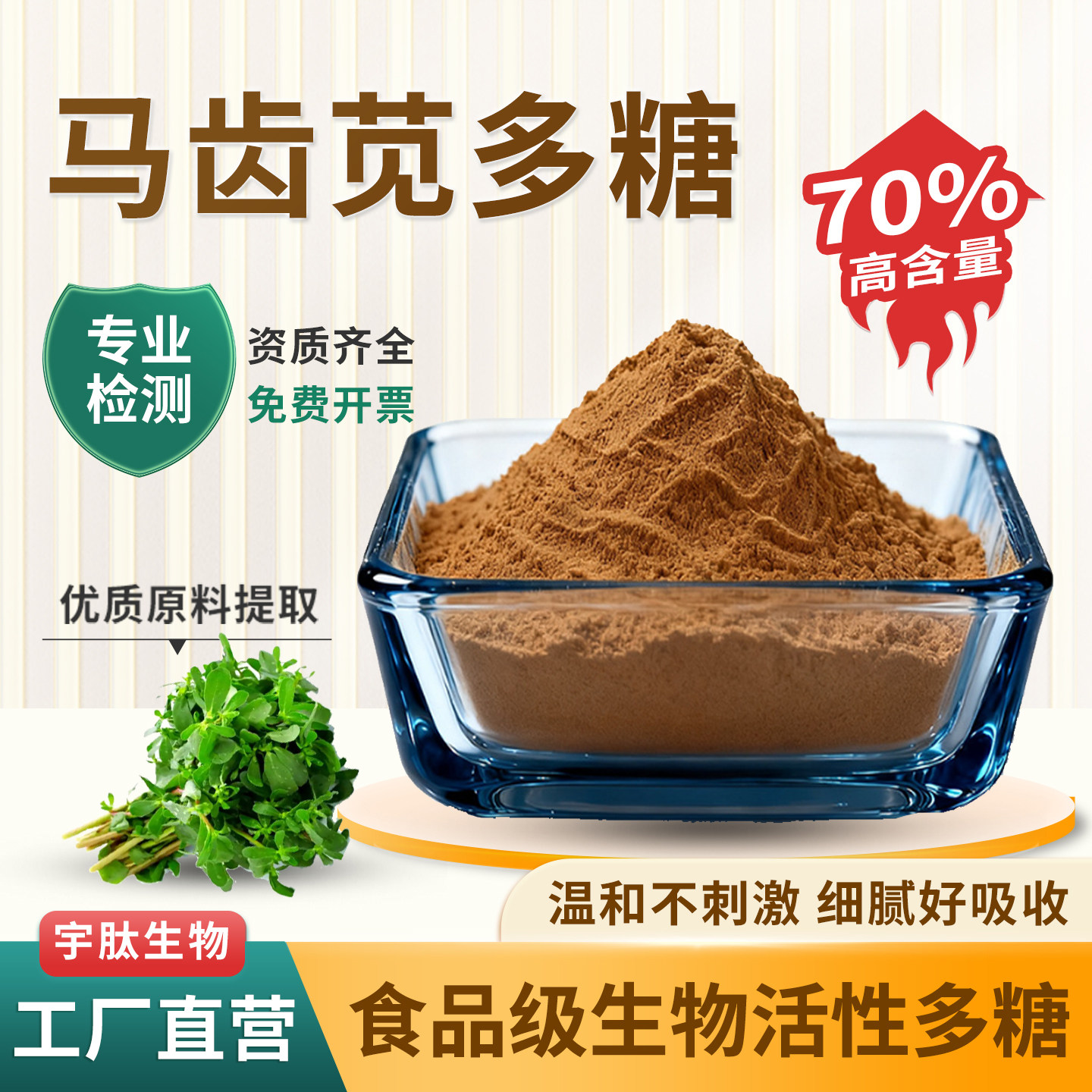 马齿苋多糖70% 马齿苋提取物 浓缩多糖粉 食品级 水溶性原料 正品