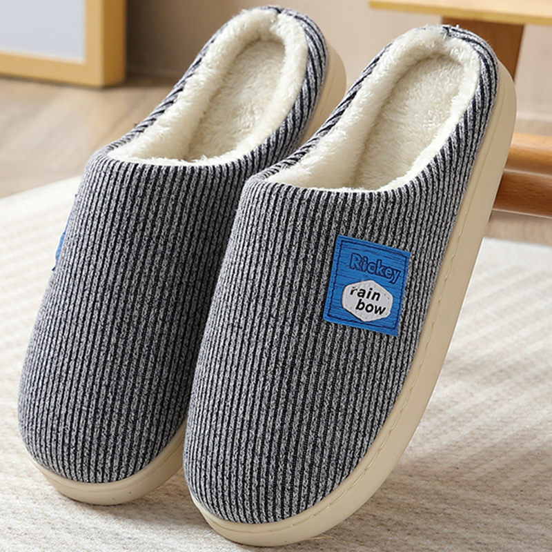 棉拖鞋男士秋冬季情侣居家用室内大码保暖防滑毛毛4647棉鞋女情侣