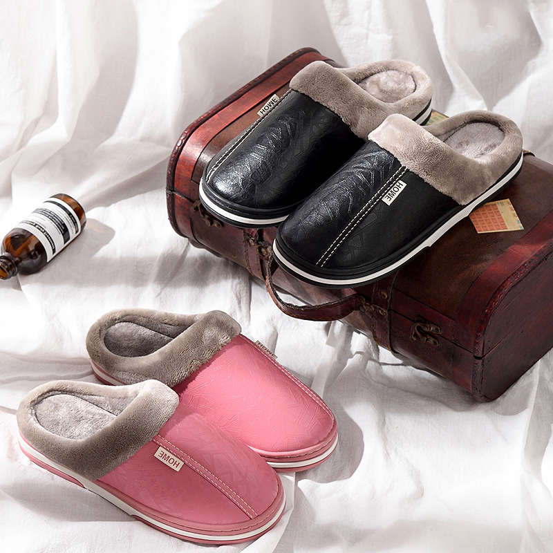 特大码46棉拖鞋男48耐脏室内居家50保暖防滑防水厚底毛绒棉拖鞋女
