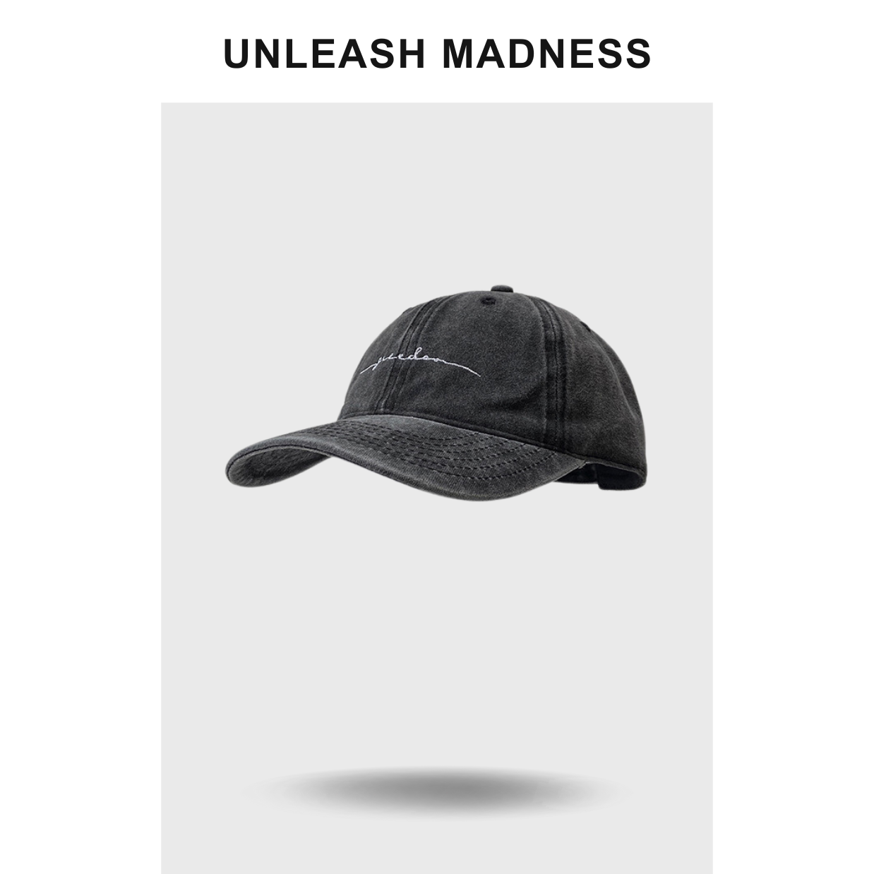 Unleash Madness chic字母棒球帽软顶遮阳帽韩国ins同款鸭舌帽