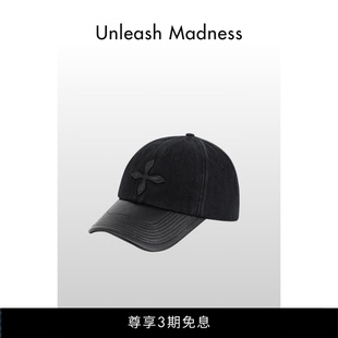 Unleash Madness 十字花棒球帽纯棉休闲黑色鸭舌帽情侣帽子