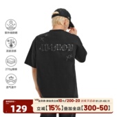 404MOB贴皮刺绣270g重磅复古短袖 T恤男女款 UPF50防晒凉感宽松上衣