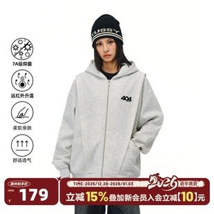 潮流宽松廓形解构情侣连帽卫衣帽衫 外套男女款 开衫 404MOB秋冬美式