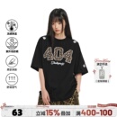 [章若楠同款]404MOB豹纹马毛刺绣美式复古短袖T恤男女凉感防晒潮T