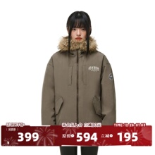 404MOB座山雕大毛领90白鸭绒羽绒服cleanfit立领三防工装加厚外套