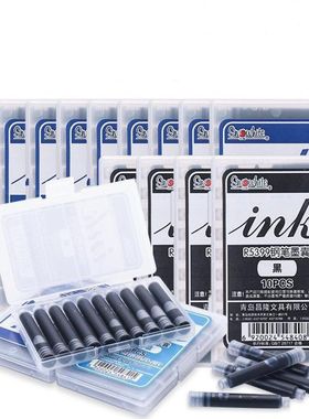 白雪墨囊R5399C盒装10支装直液式可擦换囊钢笔蓝色黑色墨水