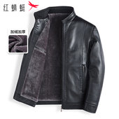 皮夹克男 皮衣外套加绒防风冬季 烈儿超值年货节 红蜻蜓男士