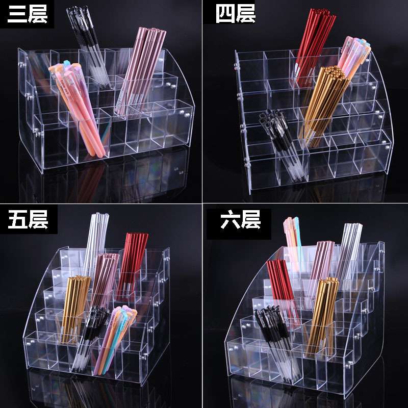 亚克力笔架展示架子斜插式文具店学生笔筒中性圆珠笔多功能收纳盒