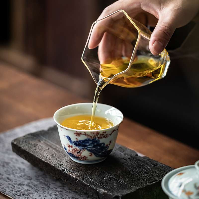 青花瓷主人杯茶杯手工陶瓷功夫茶碗高档个人专用大号品茗杯单杯女