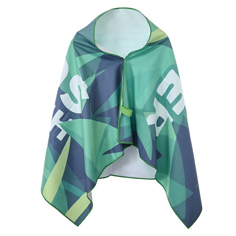 沙滩巾双面绒大号热转移运动游泳带扣可收纳披肩印花速干毛巾浴巾