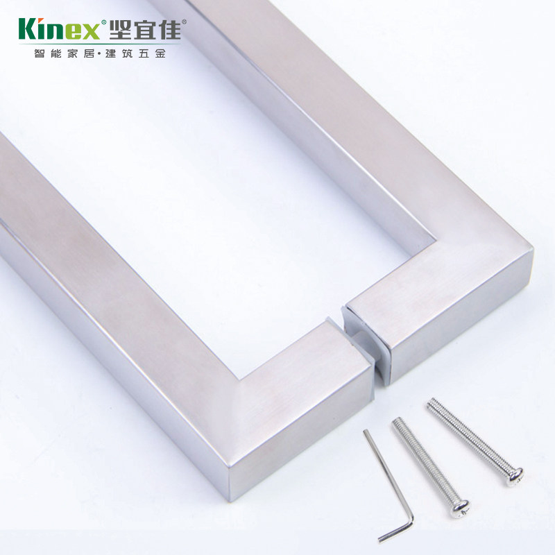 坚宜佳玻璃门拉手304不绣钢大门拉手木门把手门配件玻璃把手L1F02