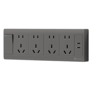 明装一开十五孔插座带开关超薄明线1开15眼一键断电厨房专用面板