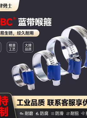 蓝带卡箍TJBC天津宝成镀锌蓝头喉箍水管夹抱箍喉扎非不锈钢碳钢箍
