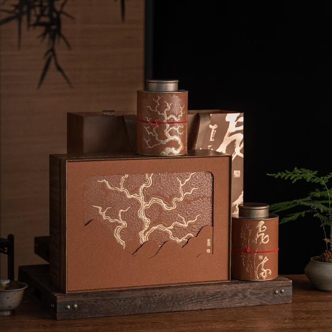 新款茶叶包装盒空礼盒高档茶叶罐定制高档双罐茶红茶绿茶通用定制