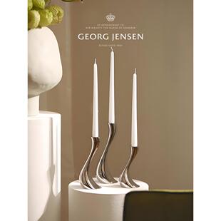 Georg Jensen乔治杰生 银色烛台北欧金属复古蜡烛台摆件