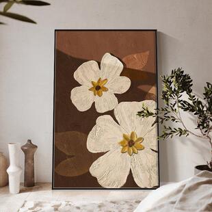 侘寂风肌理感客厅沙发背景墙装饰画 画意式极简落地画 画大幅玄关