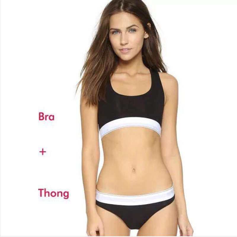 贸易ebay外贸N瑜伽内衣TH运动文胸女士纯棉三角裤丁字裤套装潮牌
