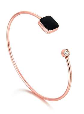 时尚百搭正方形滴油手镯韩版气质黑色配饰手环女高级感手饰