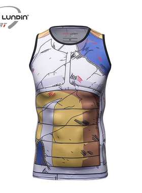 新款男子运动健身紧身衣压缩服跑步训练印花速干背心A034