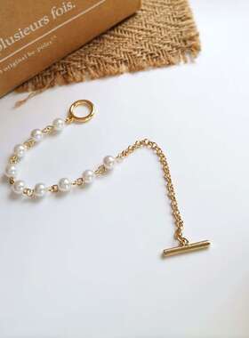 高级感气质珍珠手链女个性不对称时尚手饰ins网红小众礼物饰品