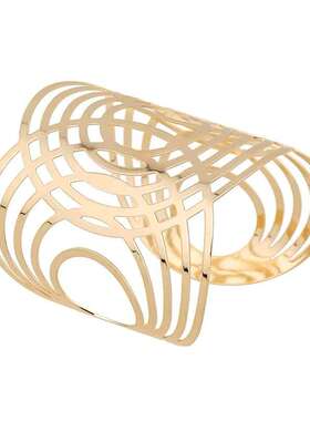 欧美夸张金属镂空手镯女个性几何开口手饰外贸饰品大手镯