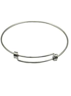 欧美活动推拉手镯个性DIY可调节钢丝弹簧手环百搭三圈手饰配件女