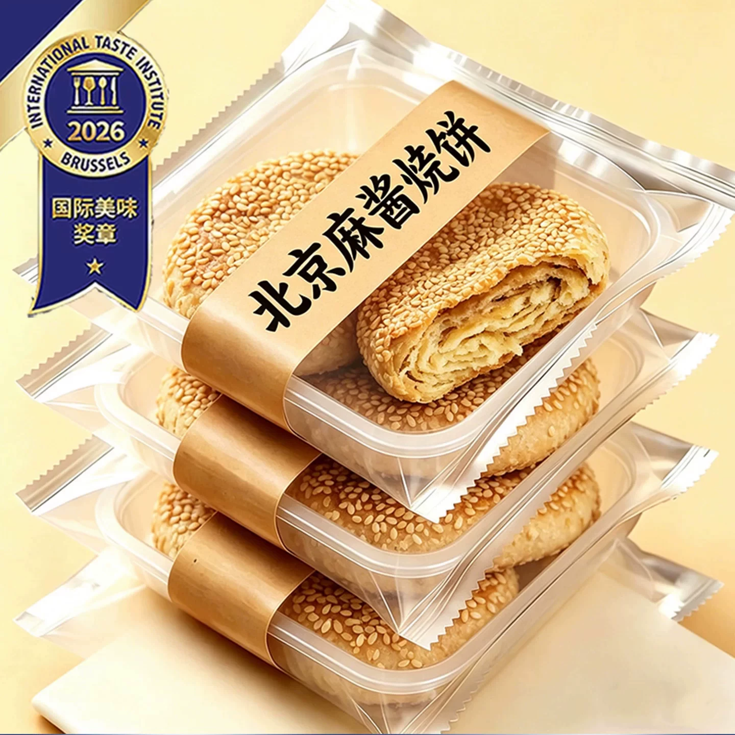 老北京麻酱烧饼官方旗舰店老字号千层芝麻烧饼特色美味早餐点心