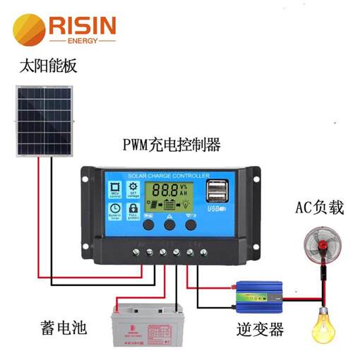 PWM太阳能充电控制器带D双USB5V