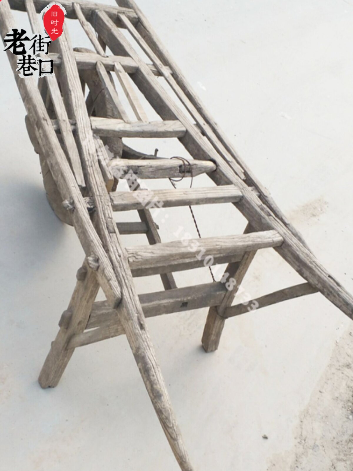 老木车 旧推车 老式木轮车 人力独轮木车 民俗老物件怀旧老农具